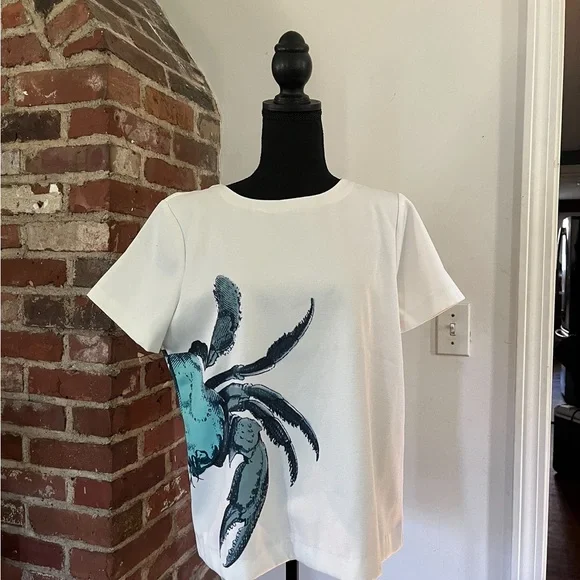 J.Crew blue crab shirt, size 12 new tags - Picture 4 of 4